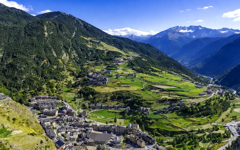 Scenic Pyrenees mountain road connecting Spain France and Andorra visited on a three countries tour from Barcelona