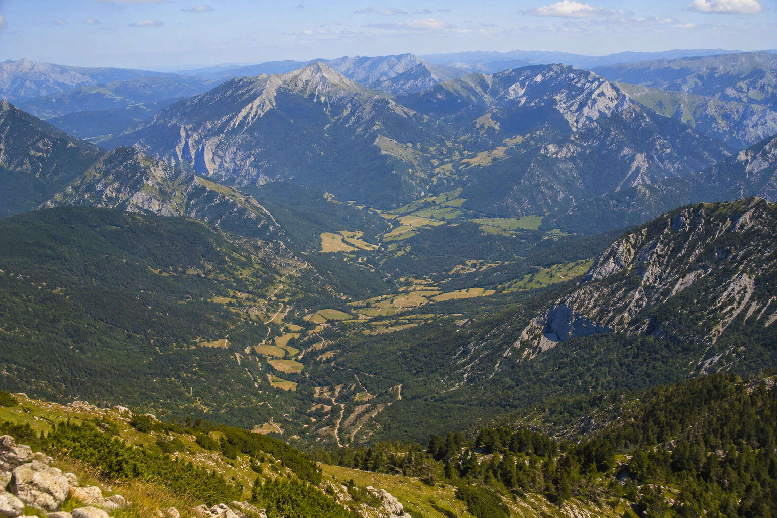 Mountain border landscape between France Spain and Andorra connected with WWII escape route